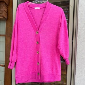 GeeGee Women's Pink Button-Up Cardigan